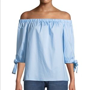 Michael Kors Off-the-Shoulder Tie-Sleeve Blouse
